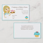 ブロンドの女性または水のカップケーキのパン屋かベーカリー2の名刺 名刺 (正面/裏面)