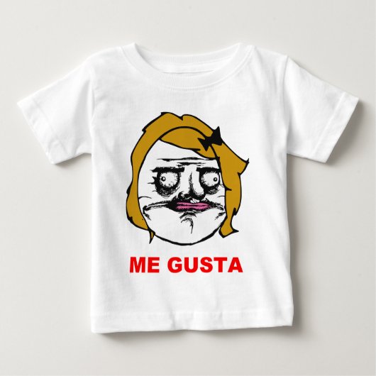 ブロンドの女性私Gustaの喜劇的な激怒の顔のミーム ベビーTシャツ (正面)