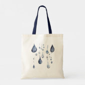 ブロンドの女性 雨の日 トートバッグ (裏面)