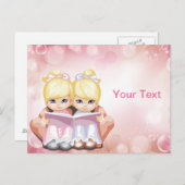 ブロンドの対の女の子の郵便はがき ポストカード (正面/裏面)