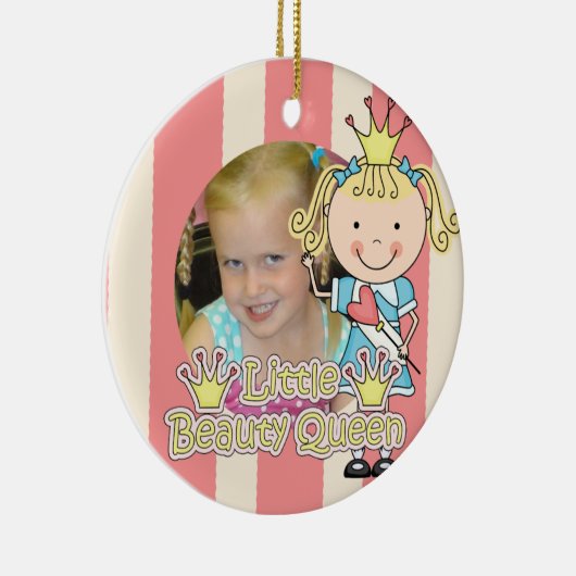 ブロンドの小さいビューティー・クイーンの記念品のオーナメント セラミックオーナメント (右)