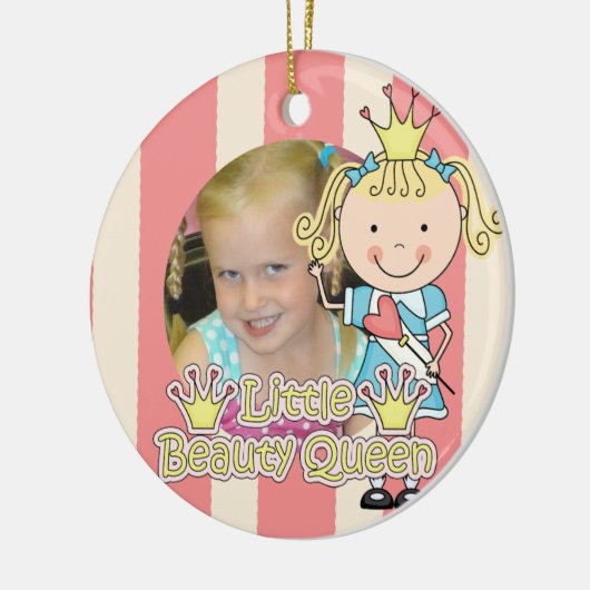 ブロンドの小さいビューティー・クイーンの記念品のオーナメント セラミックオーナメント (左)