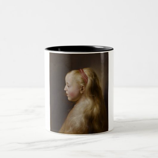 ブロンドの少女（ヤン・リヴェンス著） ツートーンマグカップ (中央)