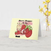 ブロンドの果実の第6誕生日のTシャツおよびギフト カード (黄色い花)