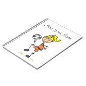 ブロンドの棒の姿のサッカーの選手の女の子のギフト ノートブック (左側)