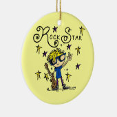 ブロンドの男の子のロックスター セラミックオーナメント (右)