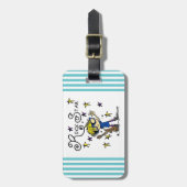 ブロンドの男の子のロックスター ラゲッジタグ (正面縦)