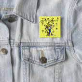 ブロンドの男の子のロックスター 缶バッジ (インサイチュ)