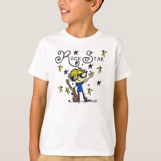 ブロンドの男の子のロックスター Tシャツ (正面)