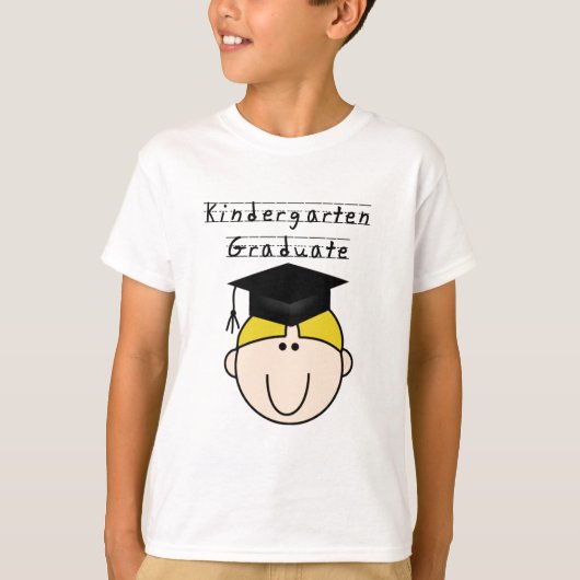 ブロンドの男の子の幼稚園の卒業生のTシャツ Tシャツ (正面)