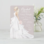 ブロンドの花嫁のウェディングドレス ブライダルシャワー 招待状 (スタンド正面)