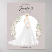 ブロンドの花嫁の結婚前お披露目歓迎サイン ポスター (正面)