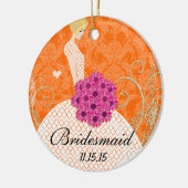 ブロンドの花嫁ギフトあなたが色を選択 セラミックオーナメント (左)