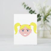 ブロンドの赤毛の女の子の顔 ポストカード (スタンド正面)