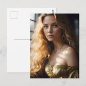 ブロンドの金ゴールドドレス葉書 ポストカード (正面/裏面)