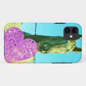 ブロンドの馬とピンクと赤いハート Case-Mate iPhoneケース (裏面(横))