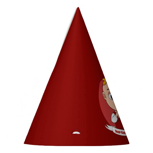 ブロンドの髪の漫画と可愛いクリスマスベビー パーティーハット (左)