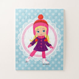 ブロンドアイススケーター – ウィンタースポーツスケートで滑る ジグソーパズル