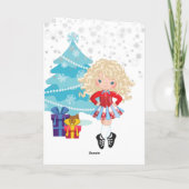 ブロンドアイリッシュダンサーウィンタークリスマスホリデー カード (裏面)