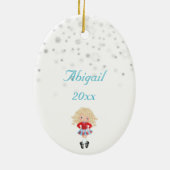 ブロンドアイリッシュダンサーウィンタークリスマスホリデー セラミックオーナメント (裏面)