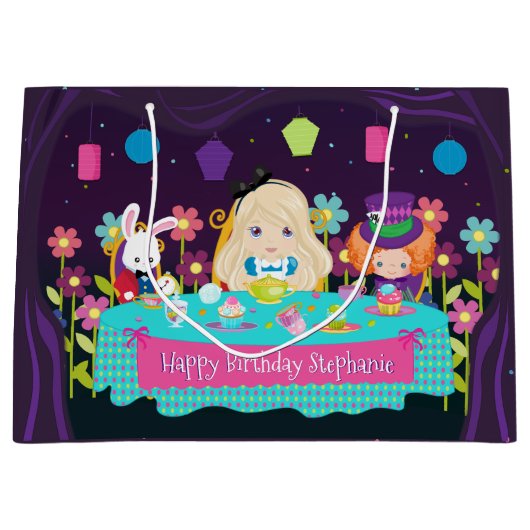 ブロンドアリス – ティーパーティーラージ抱き枕 ラージペーパーバッグ (正面)