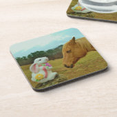 ブロンドイエローホース&イースターバニー コースター (左側)