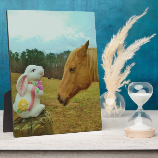 ブロンドイエローホース&イースターバニー フォトプラーク (側面)