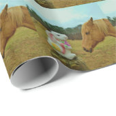 ブロンドイエローホース&イースターバニー ラッピングペーパー (ロールコーナー)