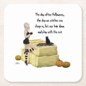 ブロンドウィッチピンアップガール紙コースター スクエアペーパーコースター (正面)