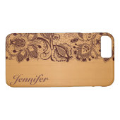 ブロンドウッド&ヴィンテージブラウンレースモノグラム Case-Mate iPhoneケース (裏面(横))