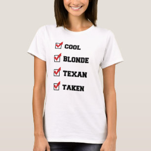ブロンドカッコいいテキサン撮影チェックリストTシャツ Tシャツ