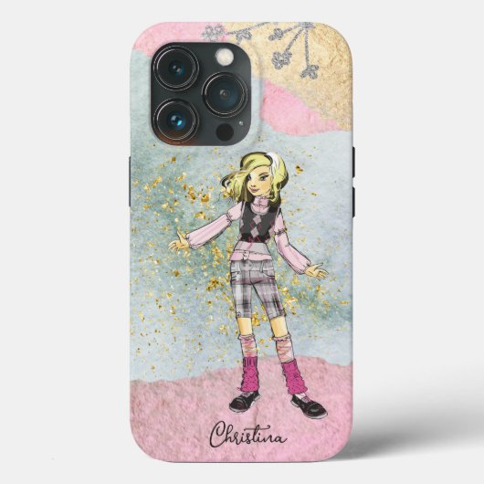 ブロンドカッコいいヘア金ゴールド名の女の子 Case-Mate iPhoneケース (裏面)
