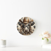 ブロンドカントリー牛おもしろい女 ラウンド壁時計 (ホーム)