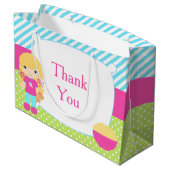 ブロンドガールスリーポバースランバーパーティー誕生日 ラージペーパーバッグ (裏面アングル)