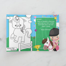 ブロンドガールズエクエストランカラーリングページ誕生日 カード