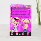 ブロンドガールズヒップホップハッピーバースデー カード (裏面)