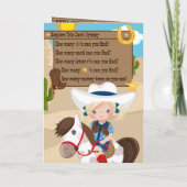 ブロンドガールズA迷路女性のカーボーイ誕生日カード カード (裏面)