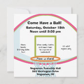 ブロンドガールバスケットボール誕生日招待状 招待状 (裏面)