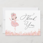 ブロンドガールバレリーナインピンクドレス誕生日 サンキューカード (正面)