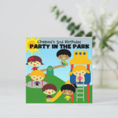 ブロンドガールパーティーインザパーク招待状 招待状 (スタンド正面)