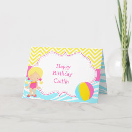 ブロンドガールプールパーティーバッシュパーティー カード