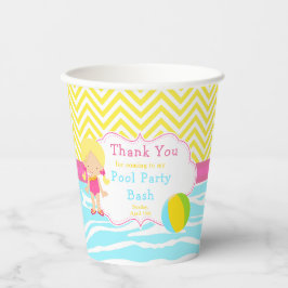 ブロンドガールプールパーティーバッシュパーティー 紙コップ