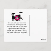 ブロンドガールロックスター誕生日サンキューハガキ ポストカード (裏面)