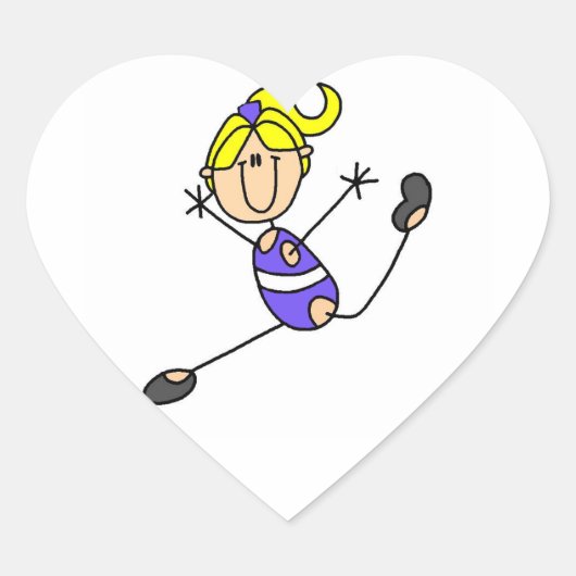 ブロンドガール体操選手 ハートシール (正面)