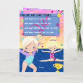 ブロンドガール体操You are A-Maze-ing誕生日 カード (裏面)