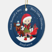 ブロンドガール小妖精や小人 セラミックオーナメント (左)