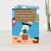 ブロンドガール海賊秘密メッセージハッピーバースデー カード (裏面)