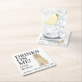 ブロンドゴールデンコッカースパニエル犬結婚ドッグズ スクエアペーパーコースター (インサイチュ)