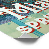 ブロンドサングラスマイアミリゾートプールウォーターカラー ポスター (角)