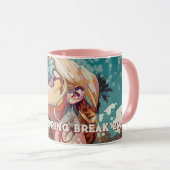 ブロンドサングラスマイアミリゾートプールウォーターカラー マグカップ (正面右)